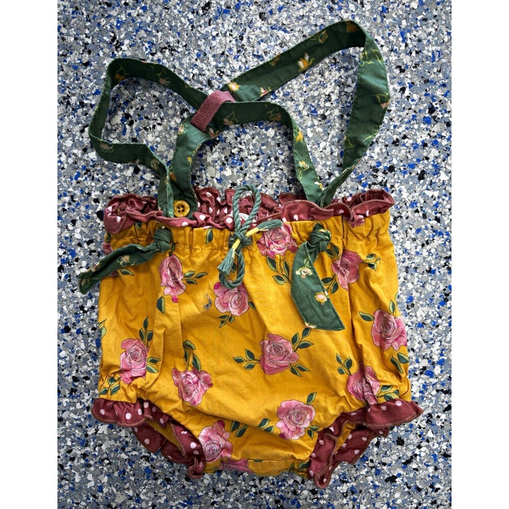 Matilda Jane Clothing Girls Floral Bloomer Shorts 12-18M Yellow Pink Green